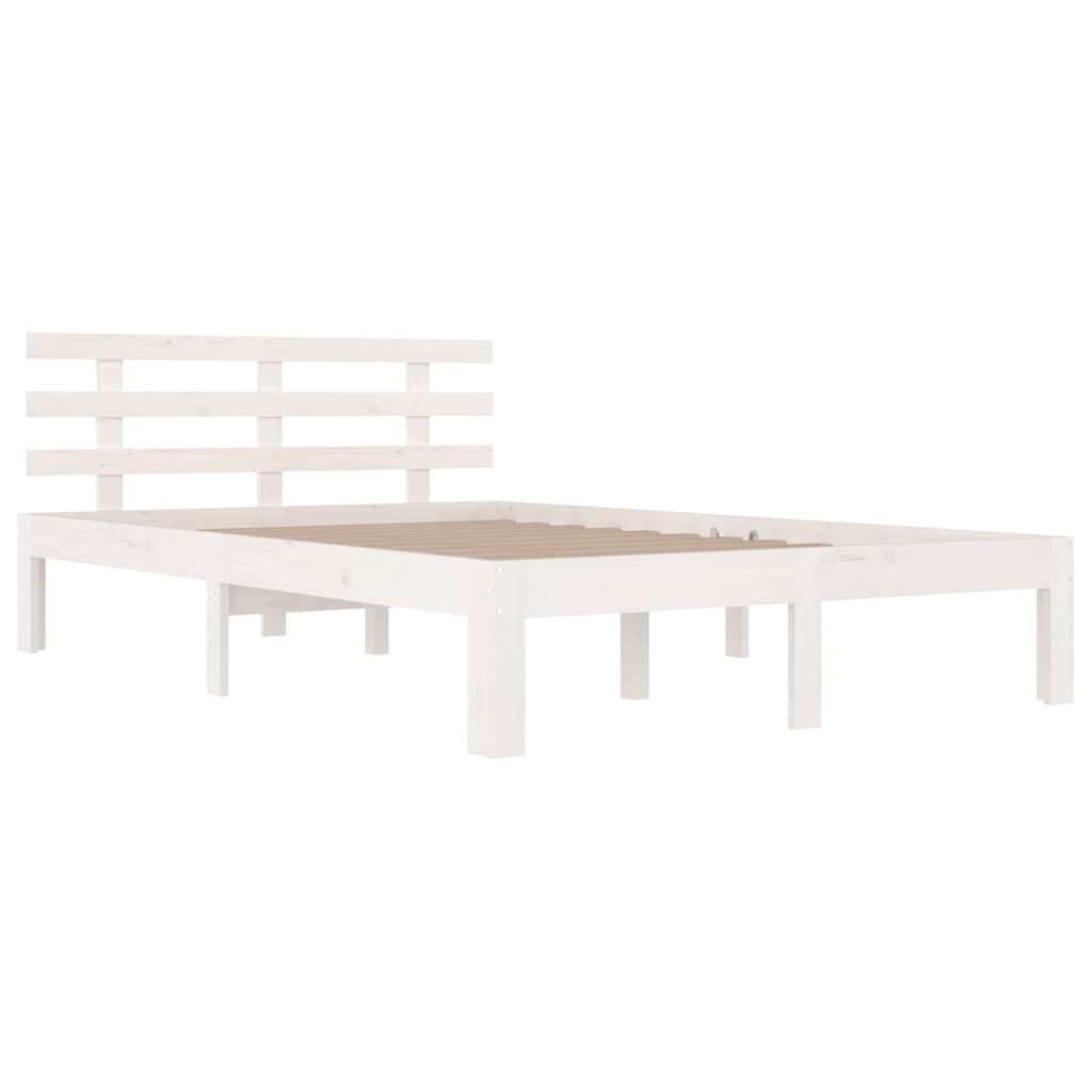 Bed Frame | White | Solid Pine Wood, Plywood | Small Double | Durable