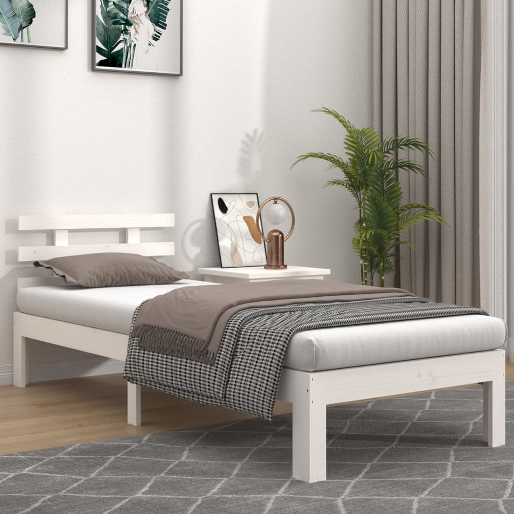 Bed Frame | White | Solid pine wood, Plywood | Single | Single Bed Frame