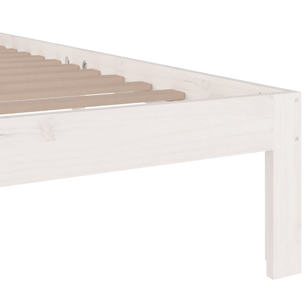 vidaXL Bed Frame without Mattress White Solid Wood 160x200 cm