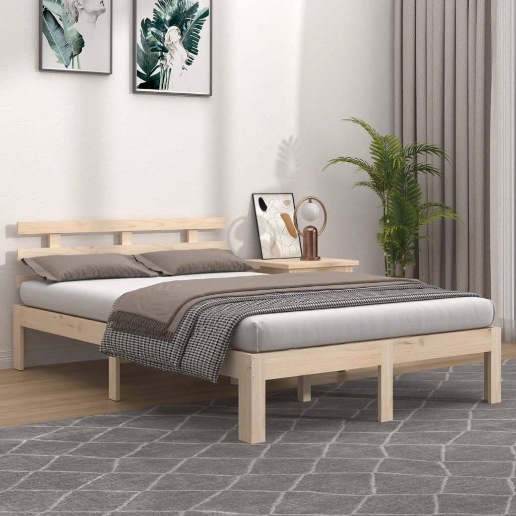 Bed Frame without Mattress Solid Wood 180x200 cm Super King Super King Size