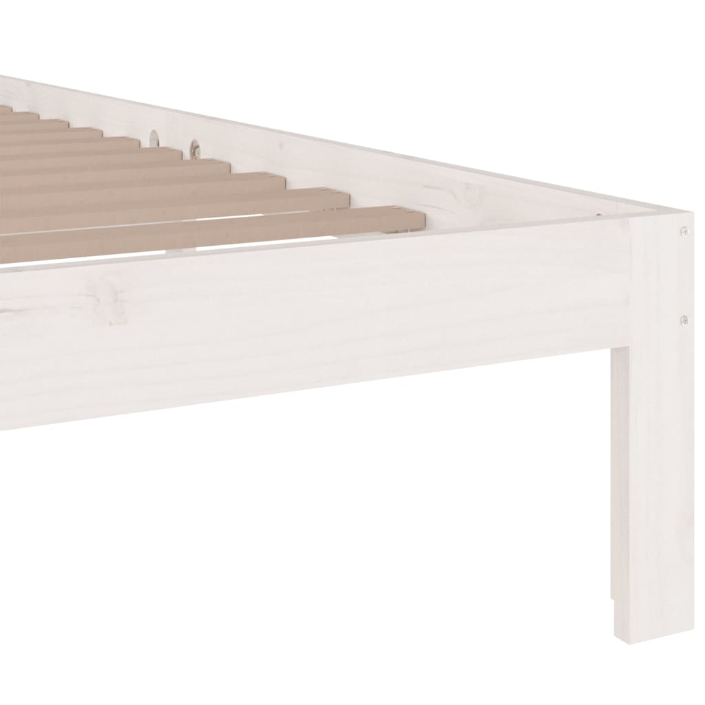 Bed Frame without Mattress White Solid Wood 200x200 cm