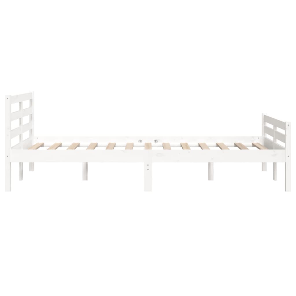 vidaXL Bed Frame without Mattress White Solid Wood 120x190 cm Small Double