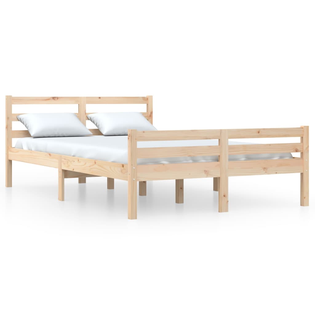 Bed Frame without Mattress Solid Wood 140x190 cm