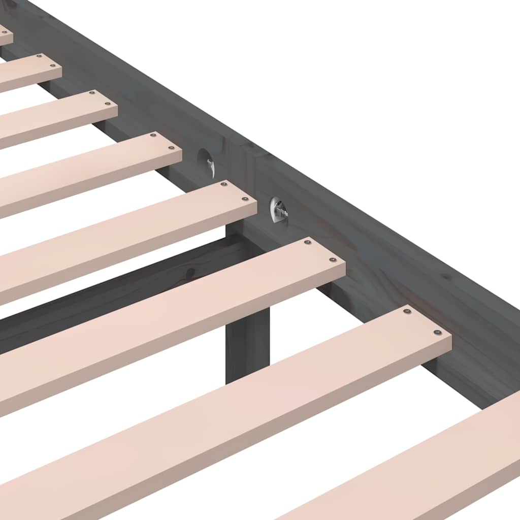 Bed Frame without Mattress Grey Solid Wood 140x190 cm