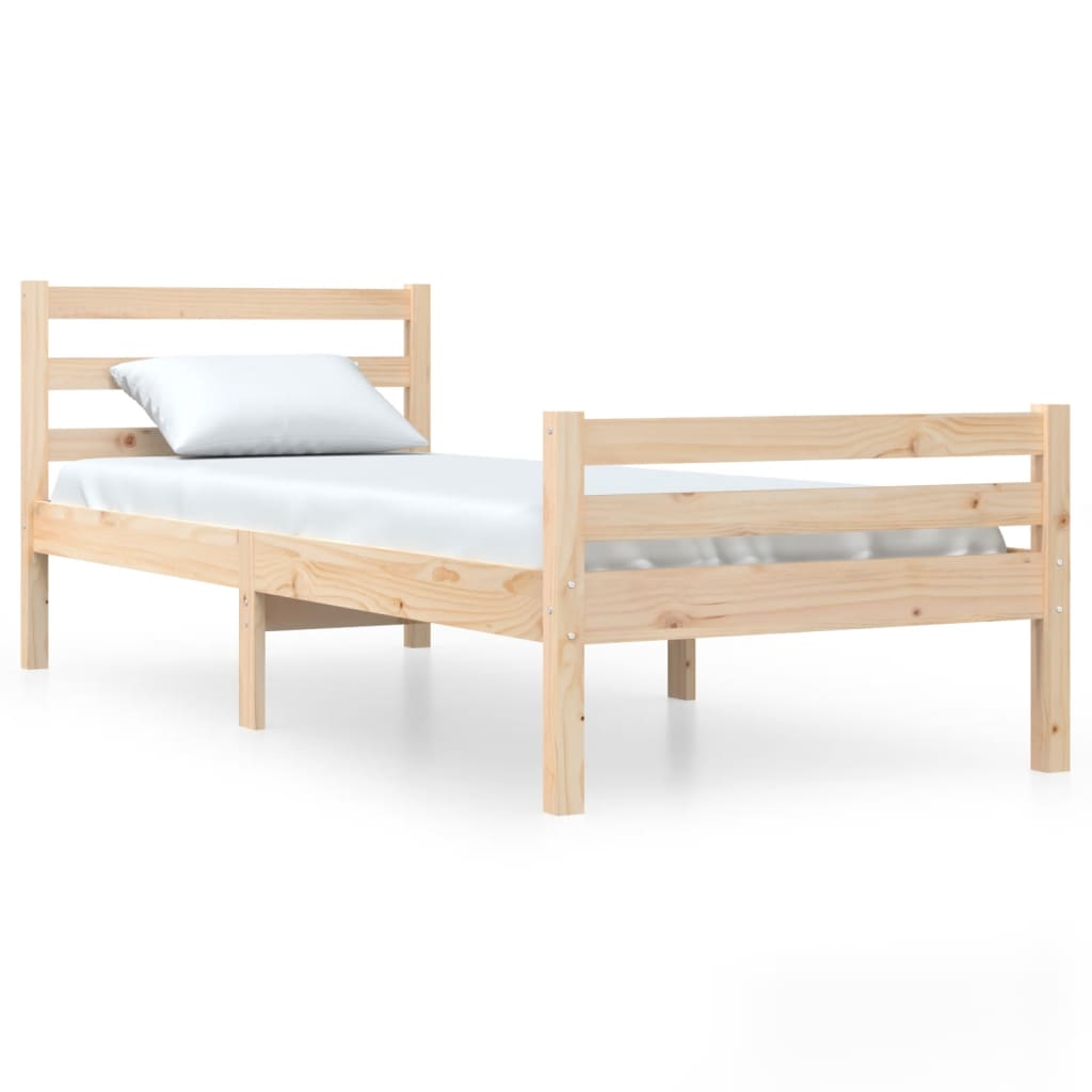 vidaXL Bed Frame without Mattress Solid Wood 100x200 cm