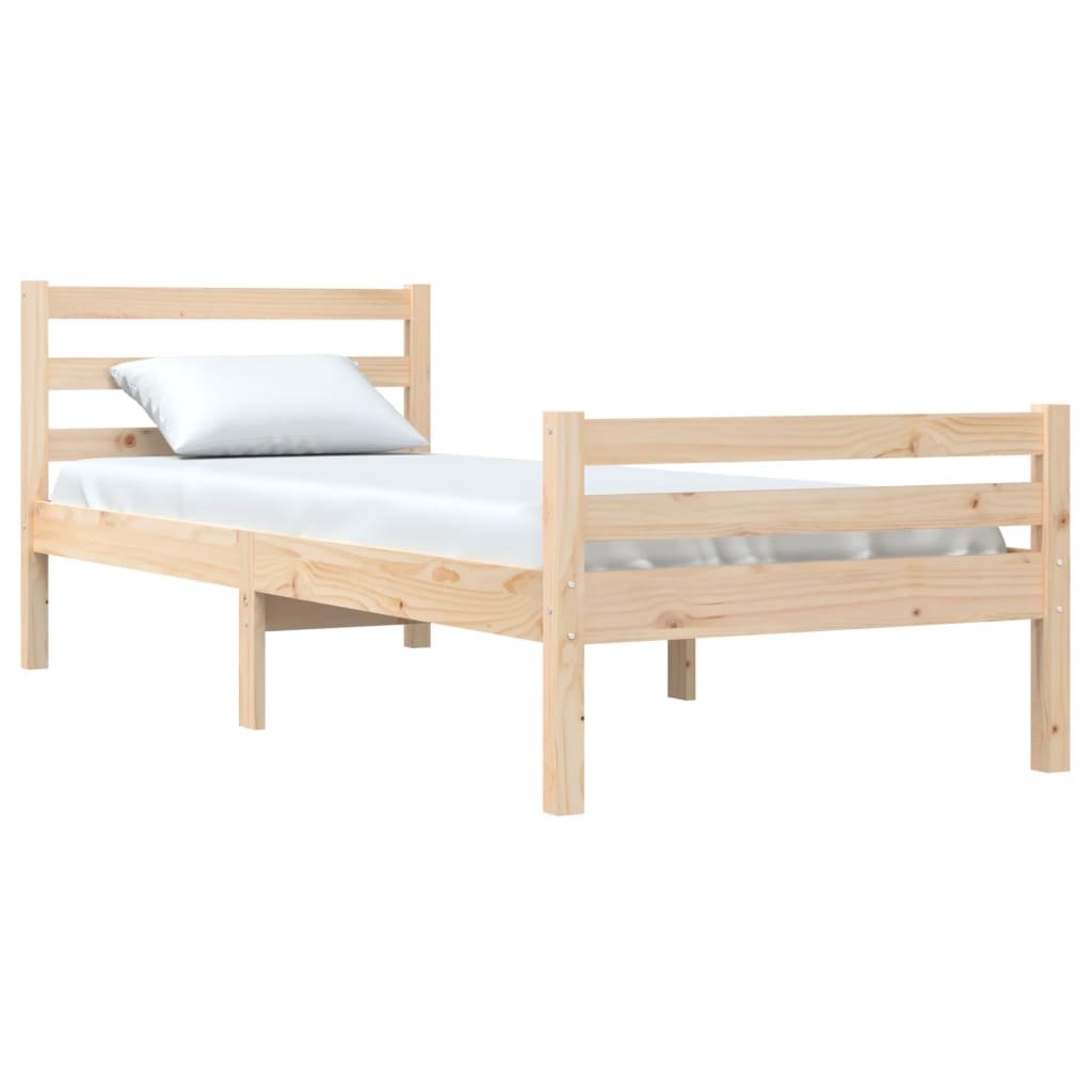 vidaXL Bed Frame without Mattress Solid Wood 100x200 cm