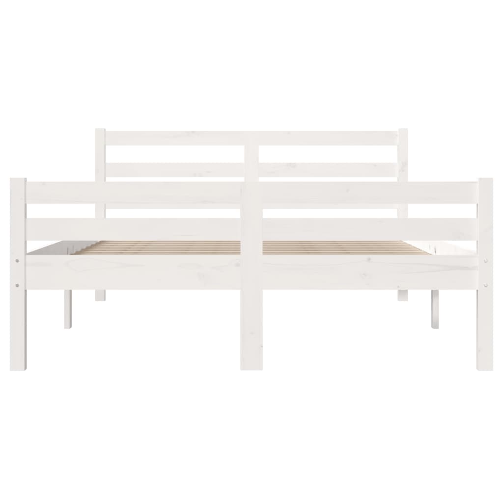 vidaXL Bed Frame without Mattress White Solid Wood 120x200 cm