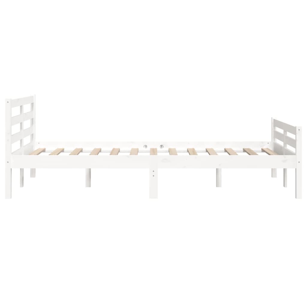 vidaXL Bed Frame without Mattress White Solid Wood 120x200 cm