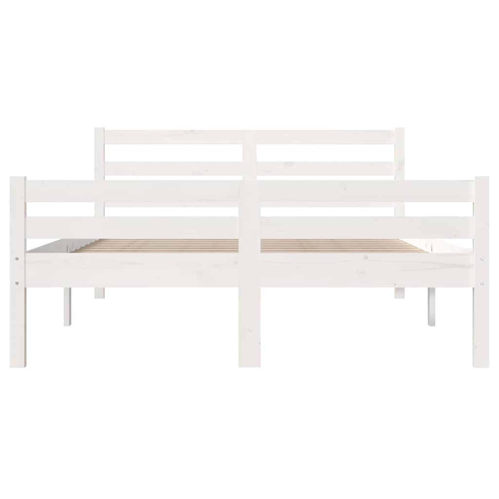 Bed Frame without Mattress White Solid Wood 140x200 cm