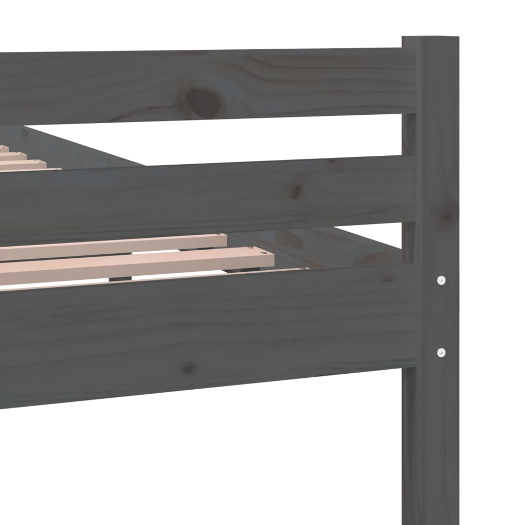 Bed Frame without Mattress Grey Solid Wood 150x200 cm King Size King Size