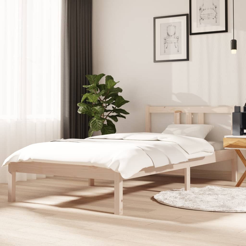 Bed Frame without Mattress Solid Wood 90x190 cm Single Single