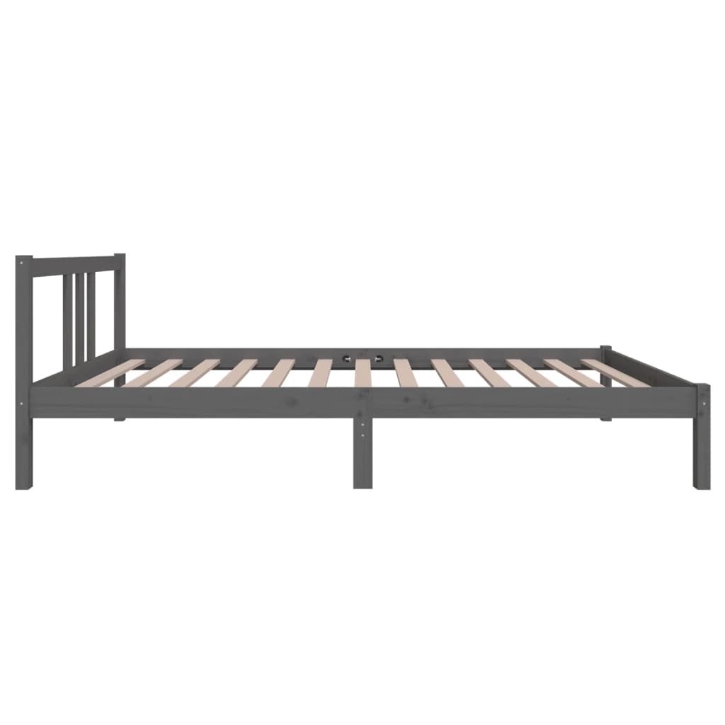 vidaXL Bed Frame without Mattress Grey Solid Wood 100x200 cm