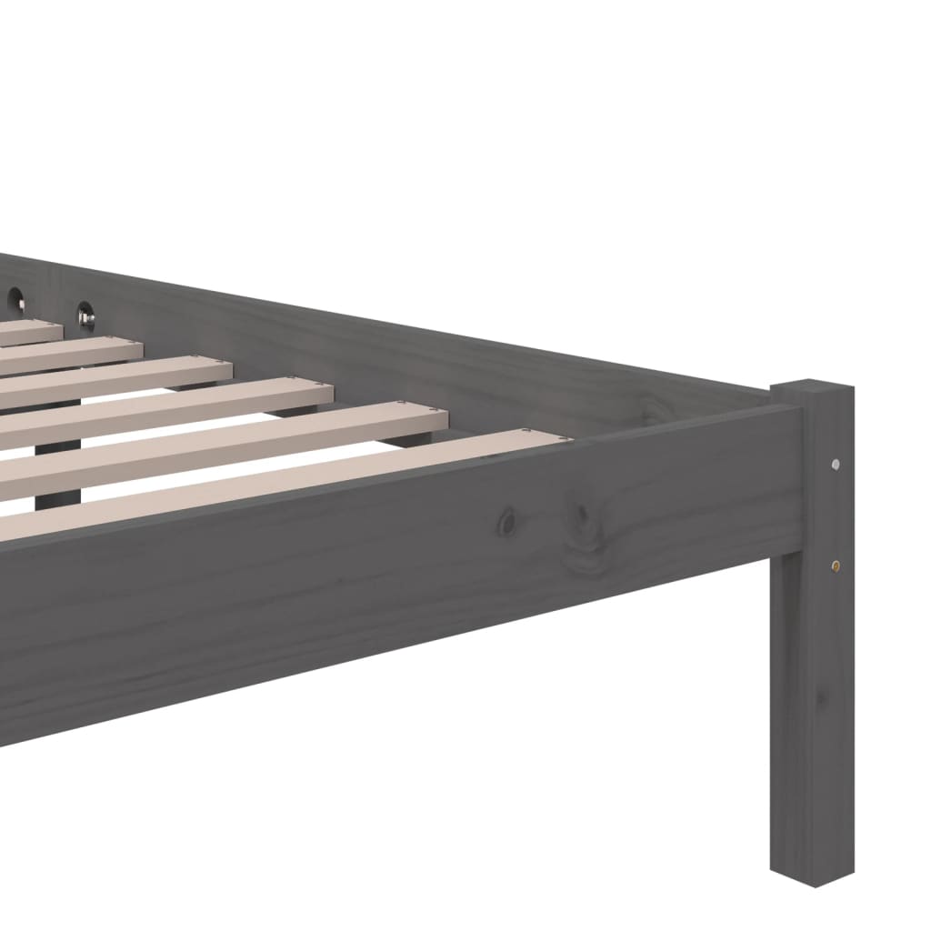 Bed Frame without Mattress Grey Solid Wood 120x200 cm