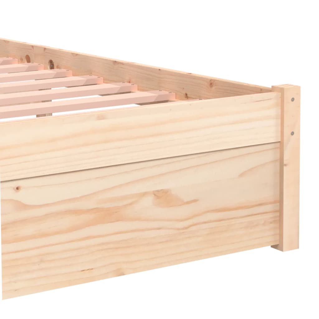Bed Frame without Mattress Solid Wood 75x190 cm Small Single Small Single