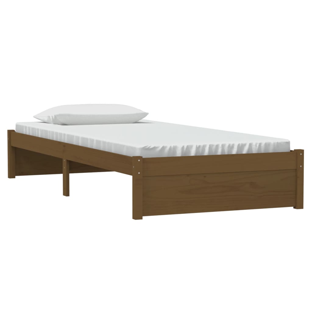 vidaXL Bed Frame without Mattress Honey Brown Solid Wood 90x190 cm Single