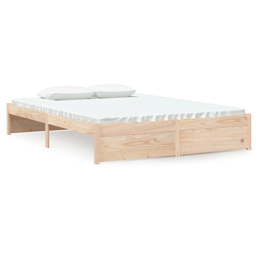 vidaXL Bed Frame without Mattress Solid Wood 135x190 cm Double Double