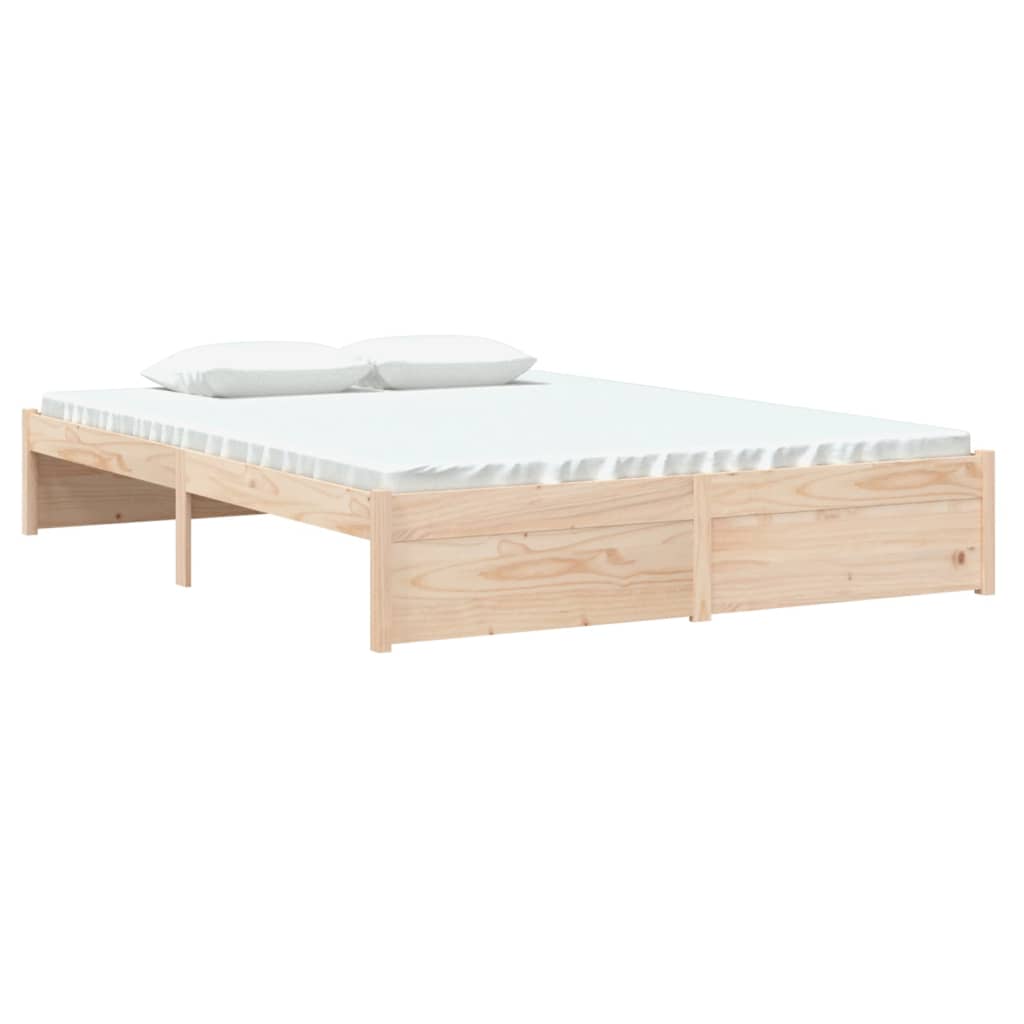 vidaXL Bed Frame without Mattress Solid Wood 135x190 cm Double Double