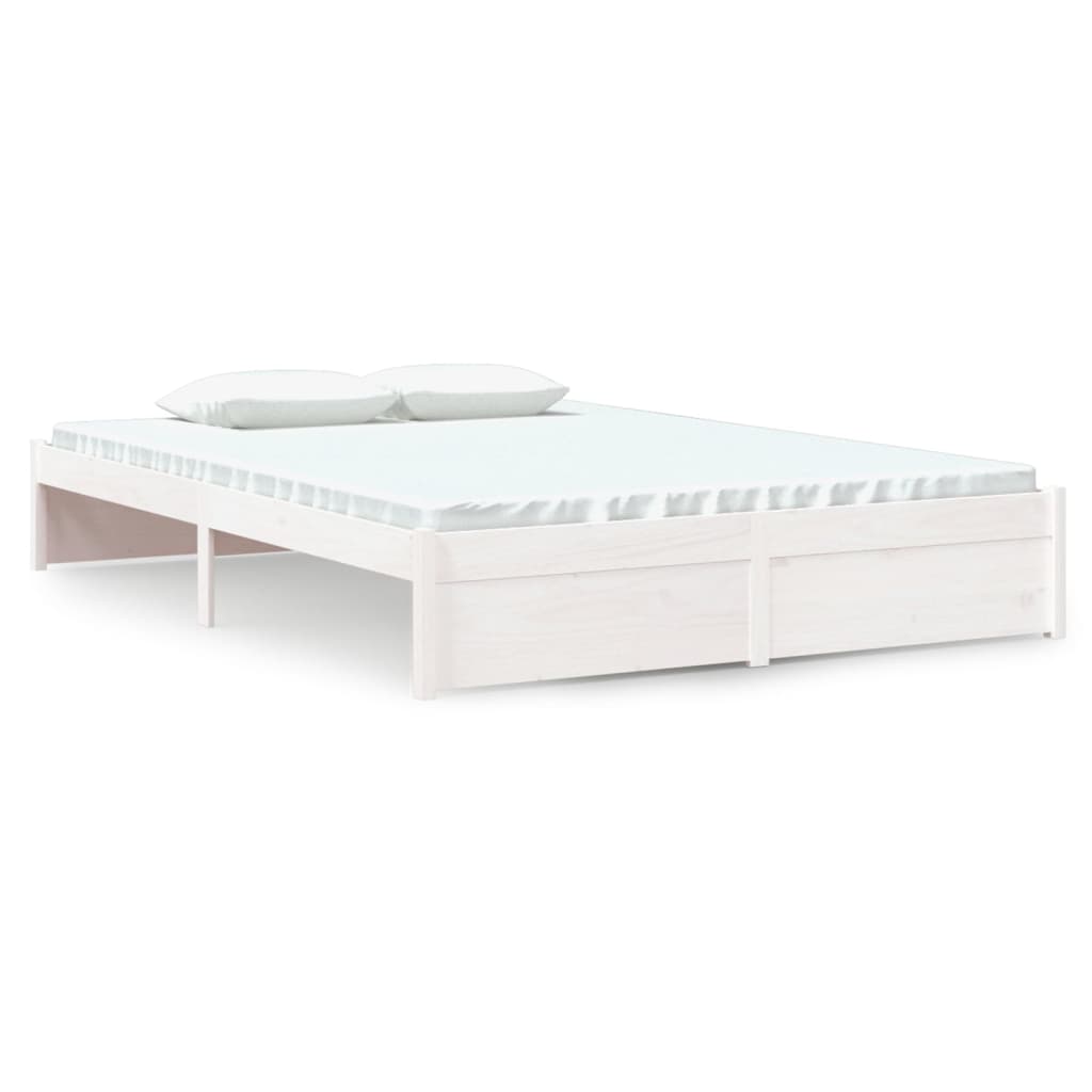 vidaXL Bed Frame without Mattress White Solid Wood 140x200 cm