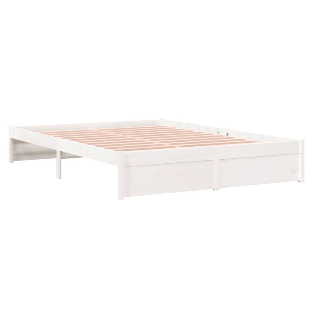 vidaXL Bed Frame without Mattress White Solid Wood 140x200 cm