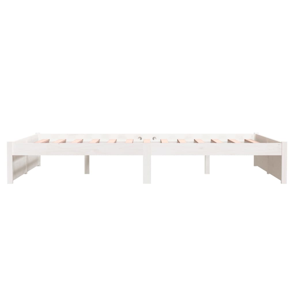 vidaXL Bed Frame without Mattress White Solid Wood 140x200 cm