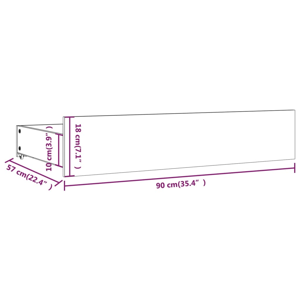 vidaXL Bed Drawers 4 pcs Grey Solid Wood Pine