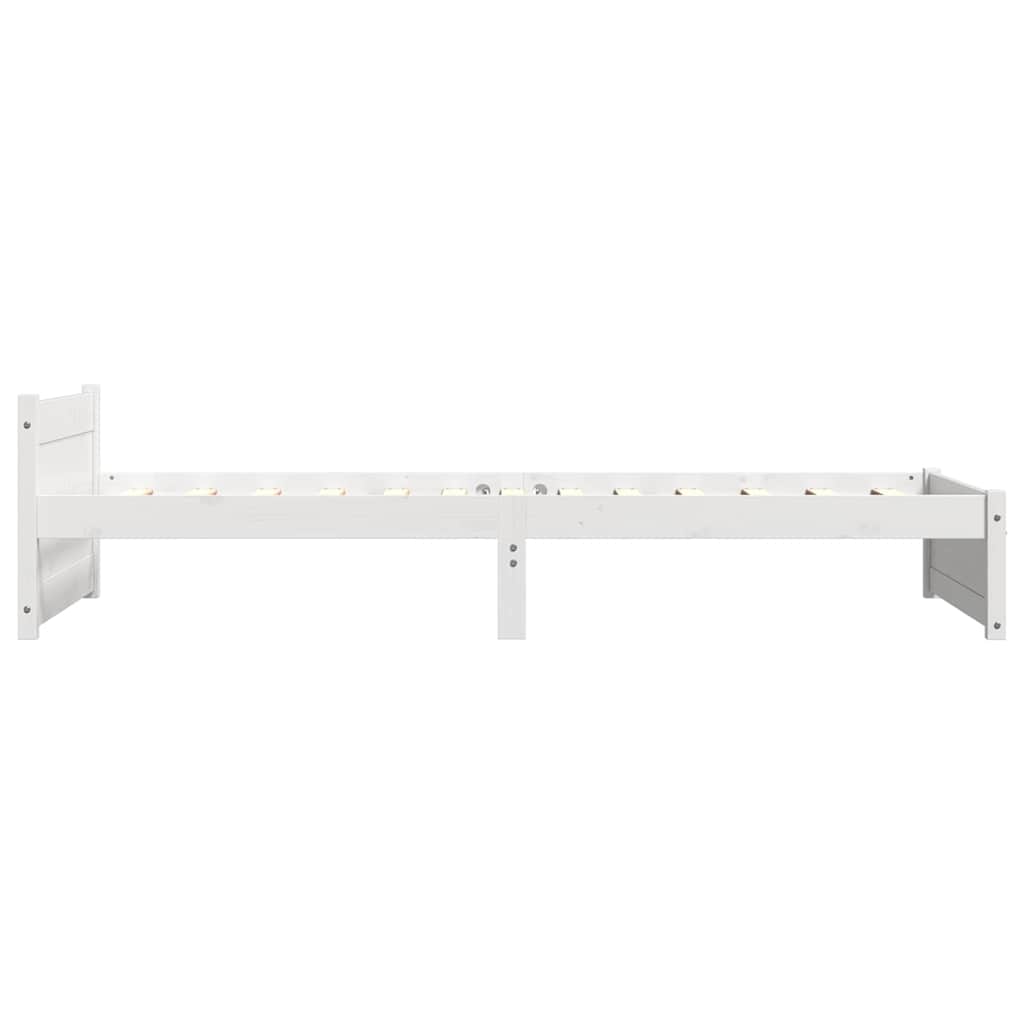 Bed Frame without Mattress White Solid Wood 90x190 cm Single Single
