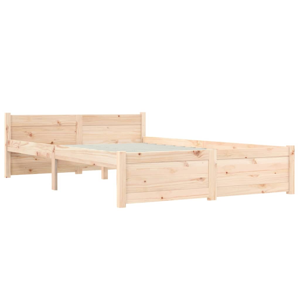 vidaXL Bed Frame without Mattress Solid Wood 135x190 cm Double Double