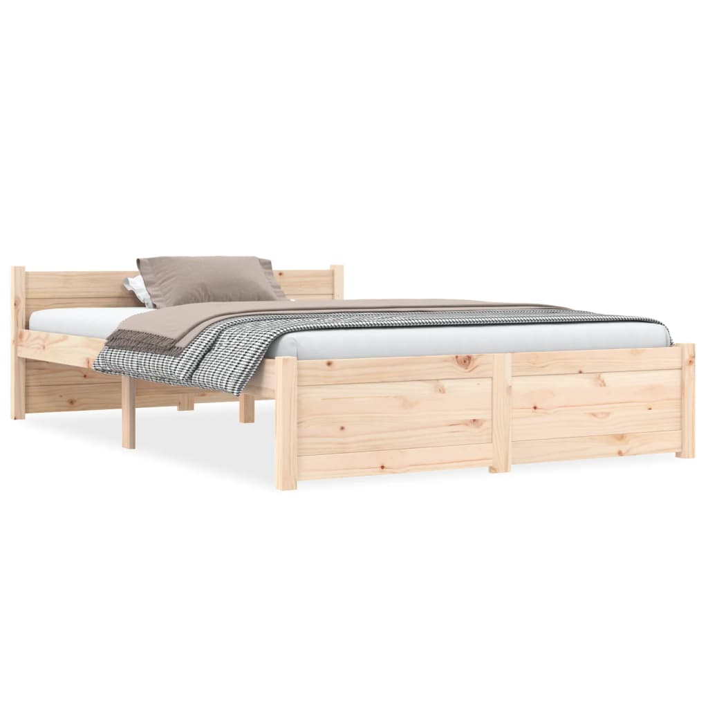 vidaXL Bed Frame without Mattress Solid Wood 135x190 cm Double Double