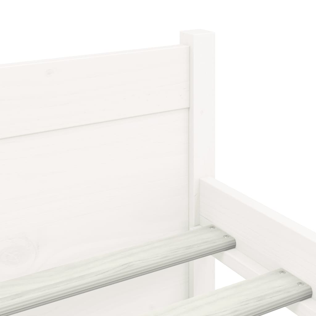 vidaXL Bed Frame without Mattress White Solid Wood 135x190 cm Double Double