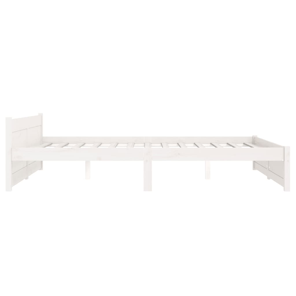 vidaXL Bed Frame without Mattress White Solid Wood 140x190 cm