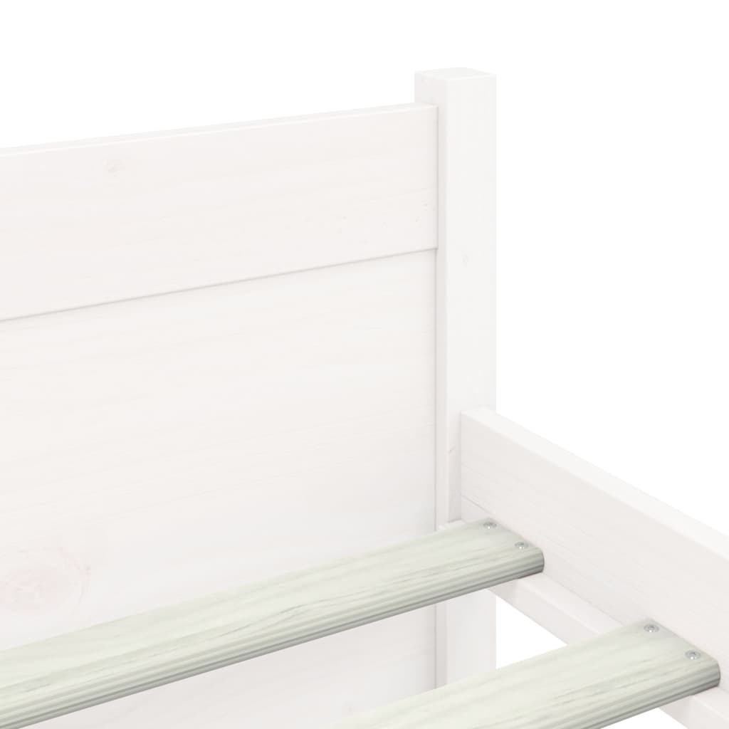 vidaXL Bed Frame without Mattress White Solid Wood 140x190 cm