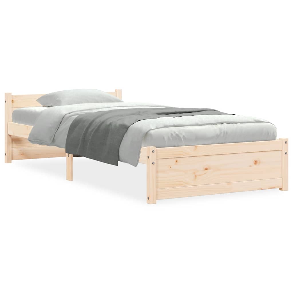 Bed Frame without Mattress Solid Wood 90x200 cm