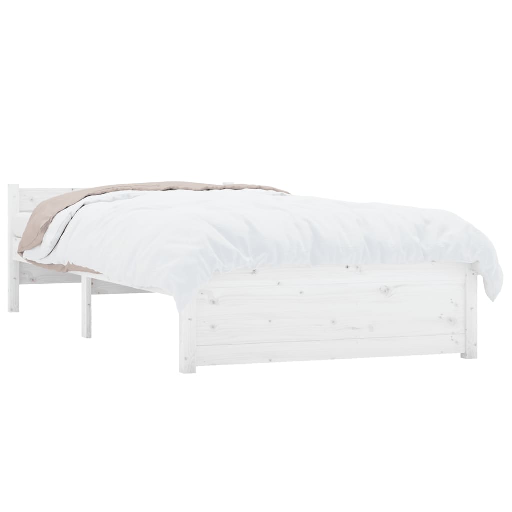 vidaXL Bed Frame without Mattress White Solid Wood 90x200 cm