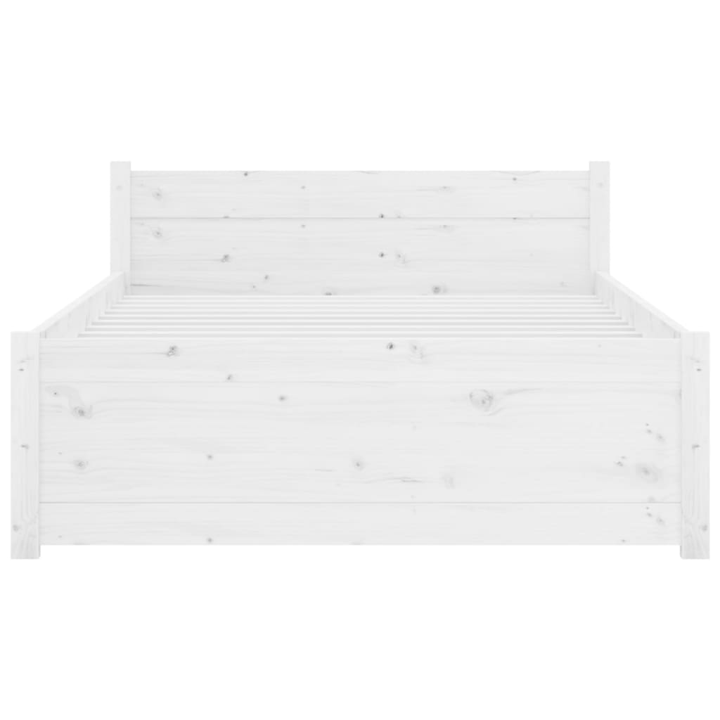 vidaXL Bed Frame without Mattress White Solid Wood 90x200 cm