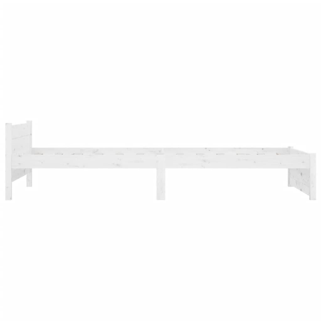 vidaXL Bed Frame without Mattress White Solid Wood 90x200 cm