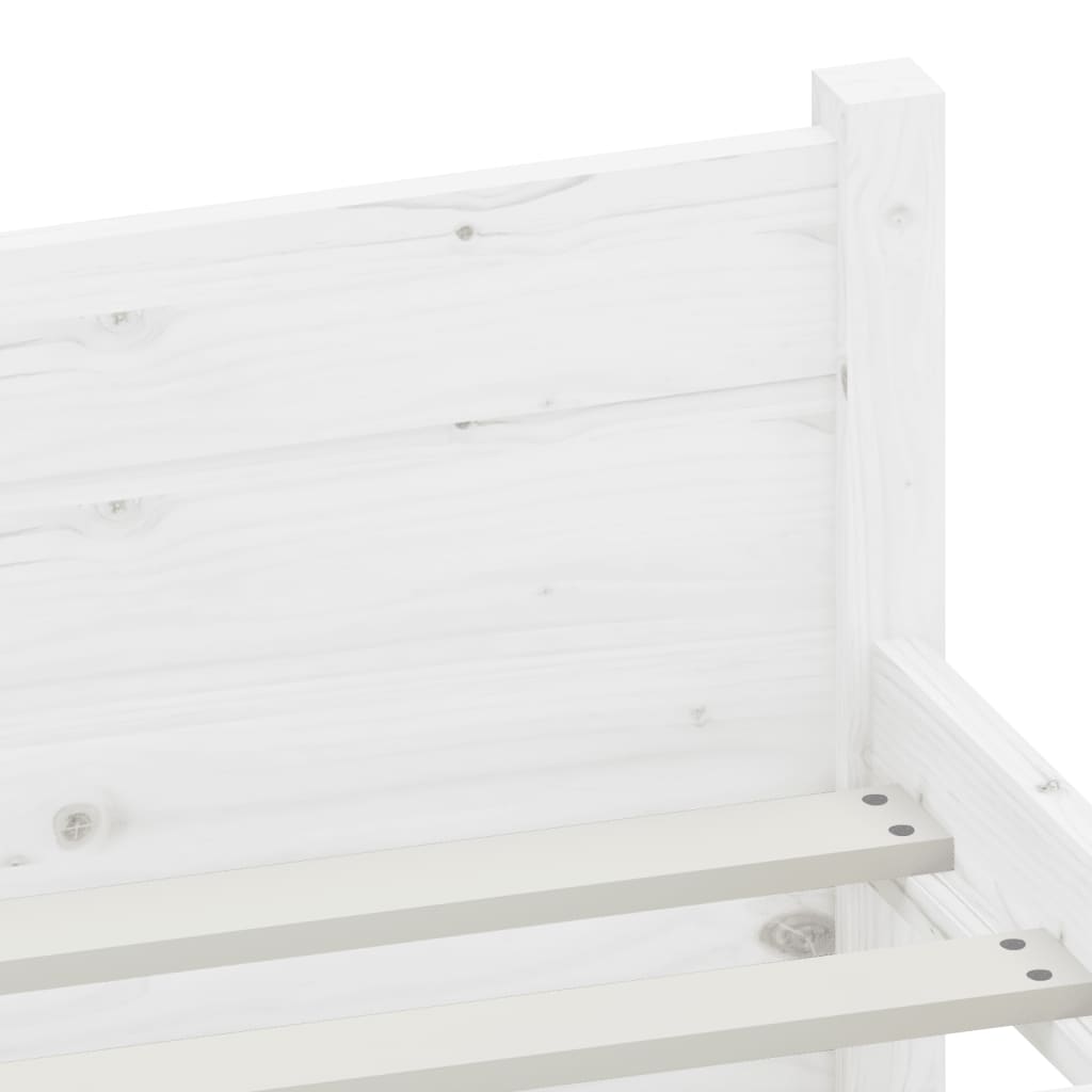 vidaXL Bed Frame without Mattress White Solid Wood 90x200 cm