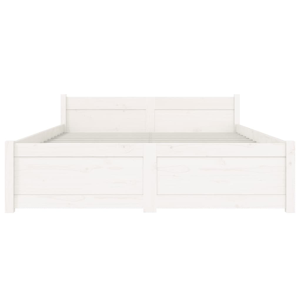 vidaXL Bed Frame without Mattress White Solid Wood 120x200 cm