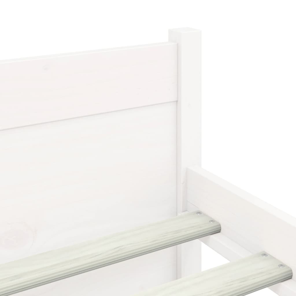 vidaXL Bed Frame without Mattress White Solid Wood 120x200 cm