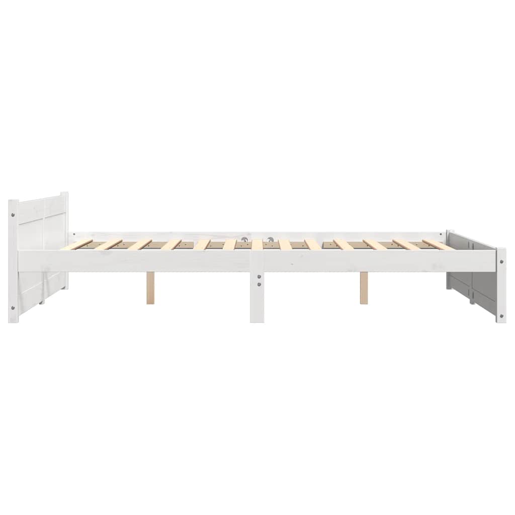 Bed Frame without Mattress White Solid Wood 140x200 cm