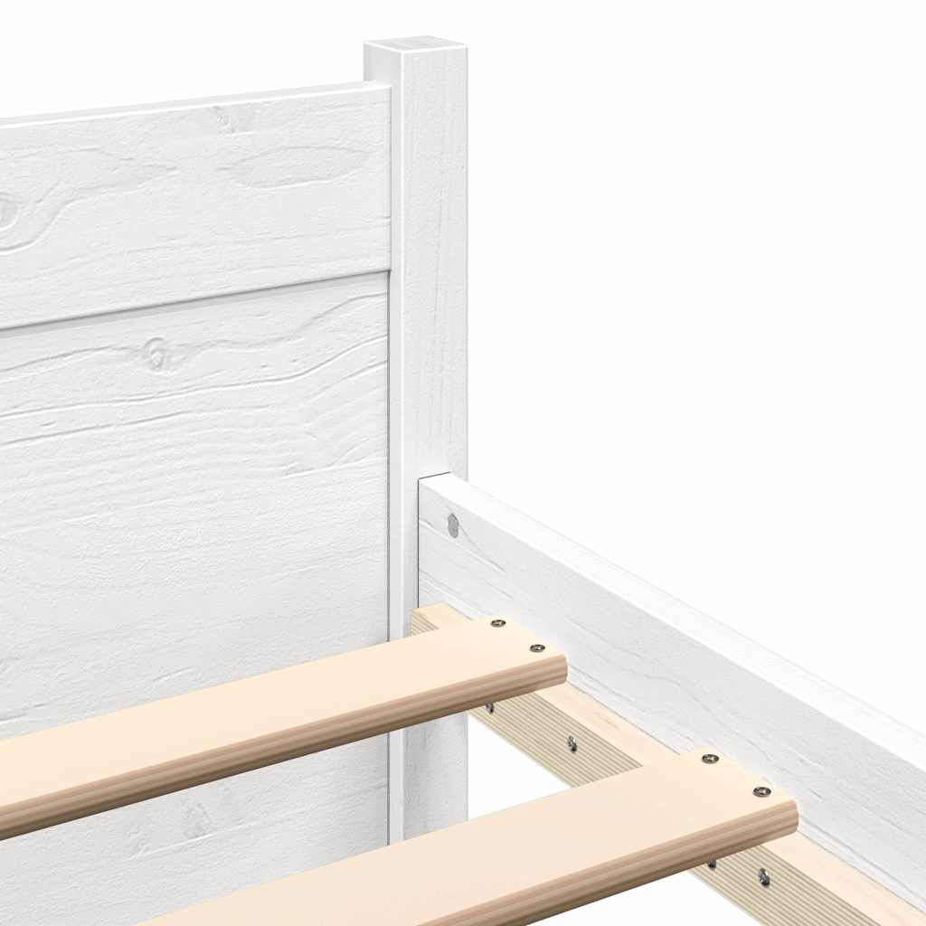 Bed Frame without Mattress White Solid Wood 140x200 cm
