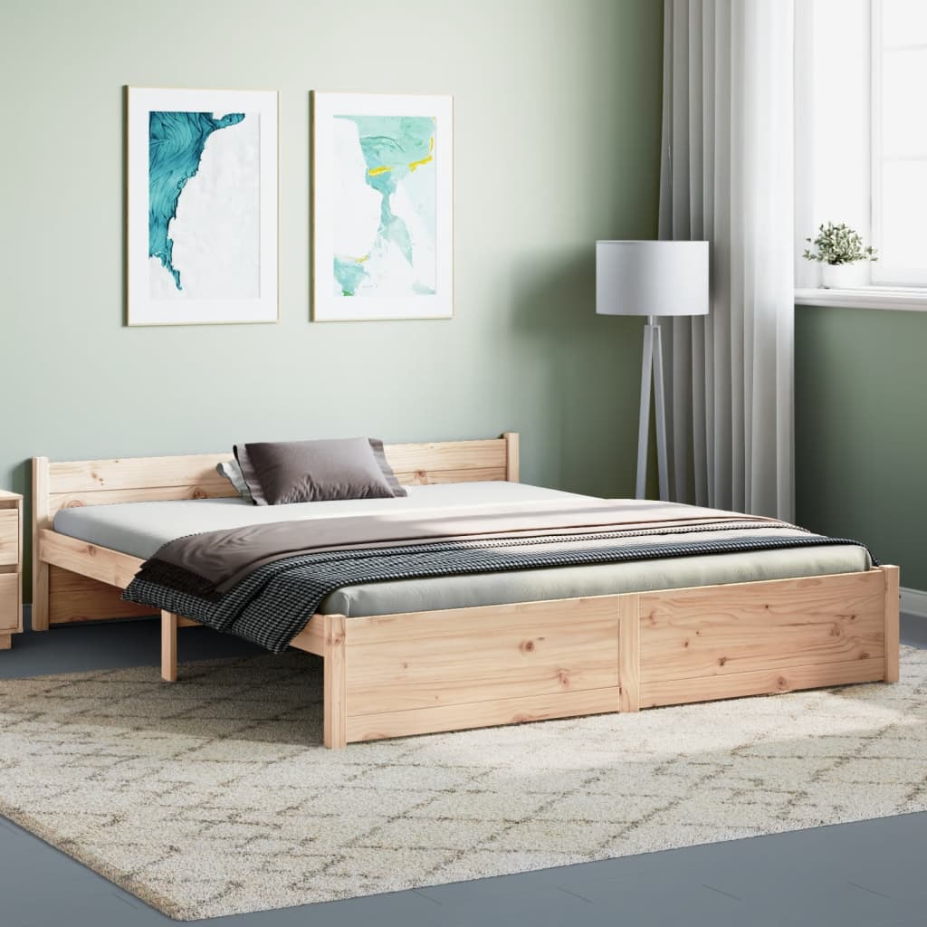 vidaXL Bed Frame without Mattress Solid Wood 160x200 cm