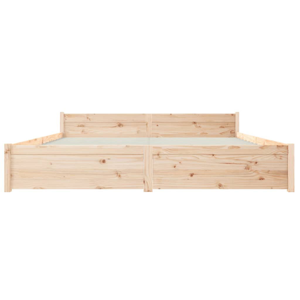 vidaXL Bed Frame without Mattress Solid Wood 180x200 cm Super King Super King Size