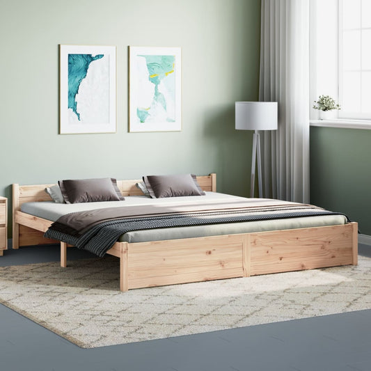 vidaXL Bed Frame without Mattress Solid Wood 180x200 cm Super King Super King Size