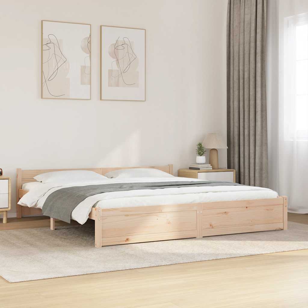 Bed Frame without Mattress Solid Wood 200x200 cm