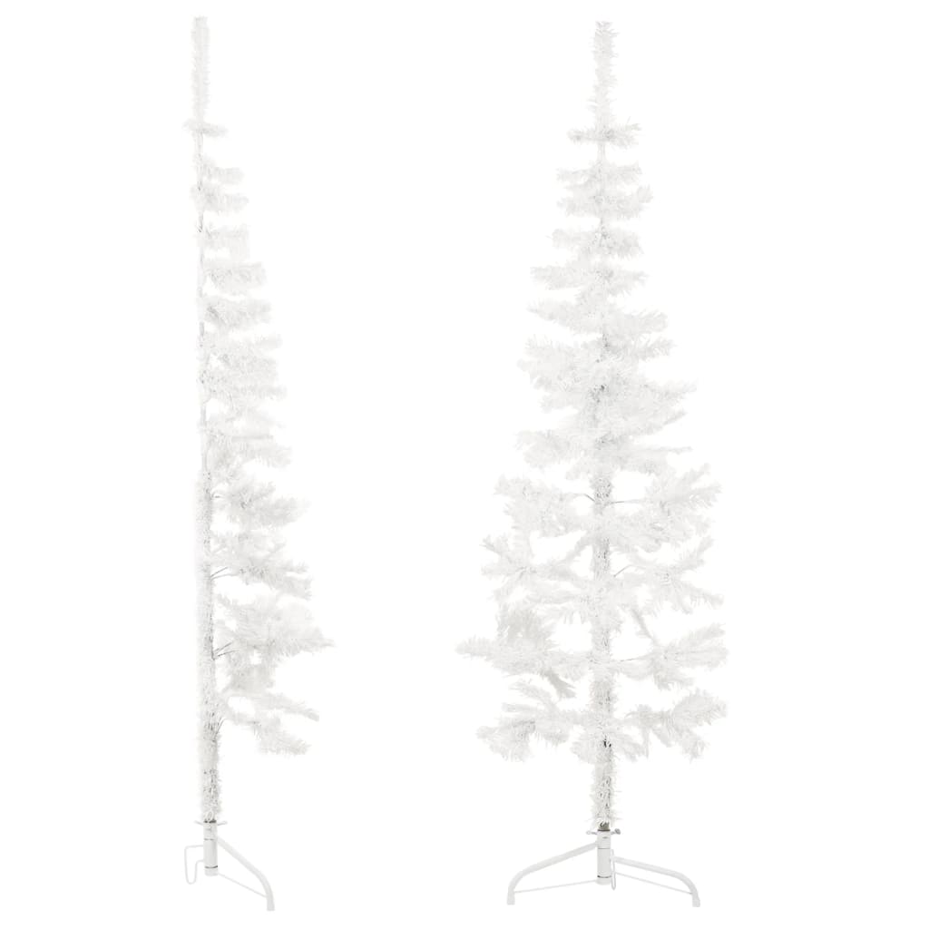 vidaXL Slim Artificial Half Christmas Tree with Stand White 120 cm