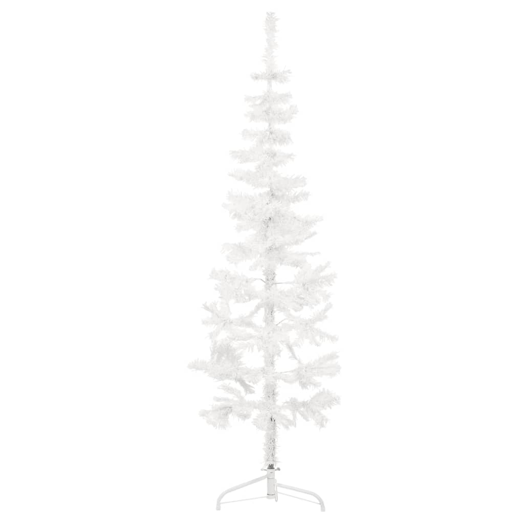 vidaXL Slim Artificial Half Christmas Tree with Stand White 120 cm