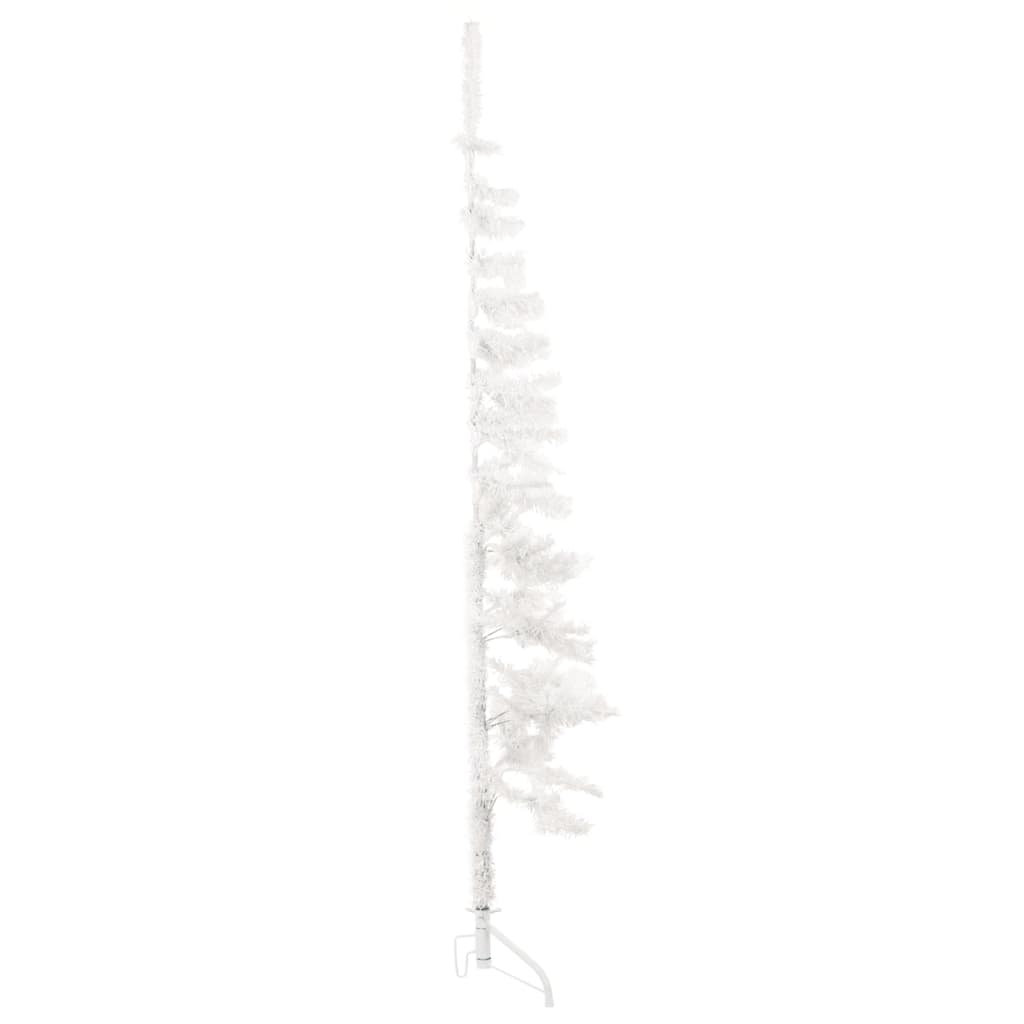 vidaXL Slim Artificial Half Christmas Tree with Stand White 120 cm