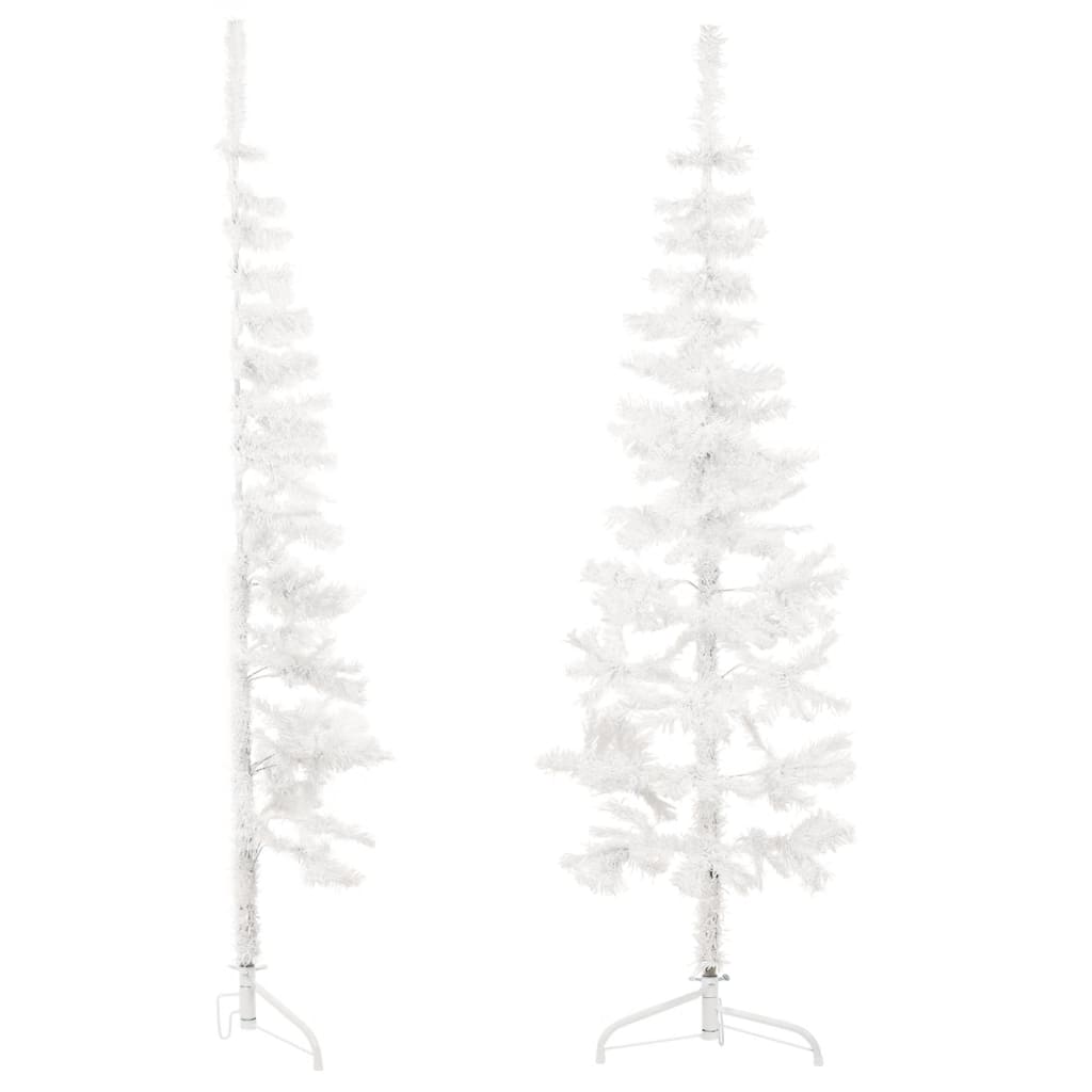 vidaXL Slim Artificial Half Christmas Tree with Stand White 150 cm