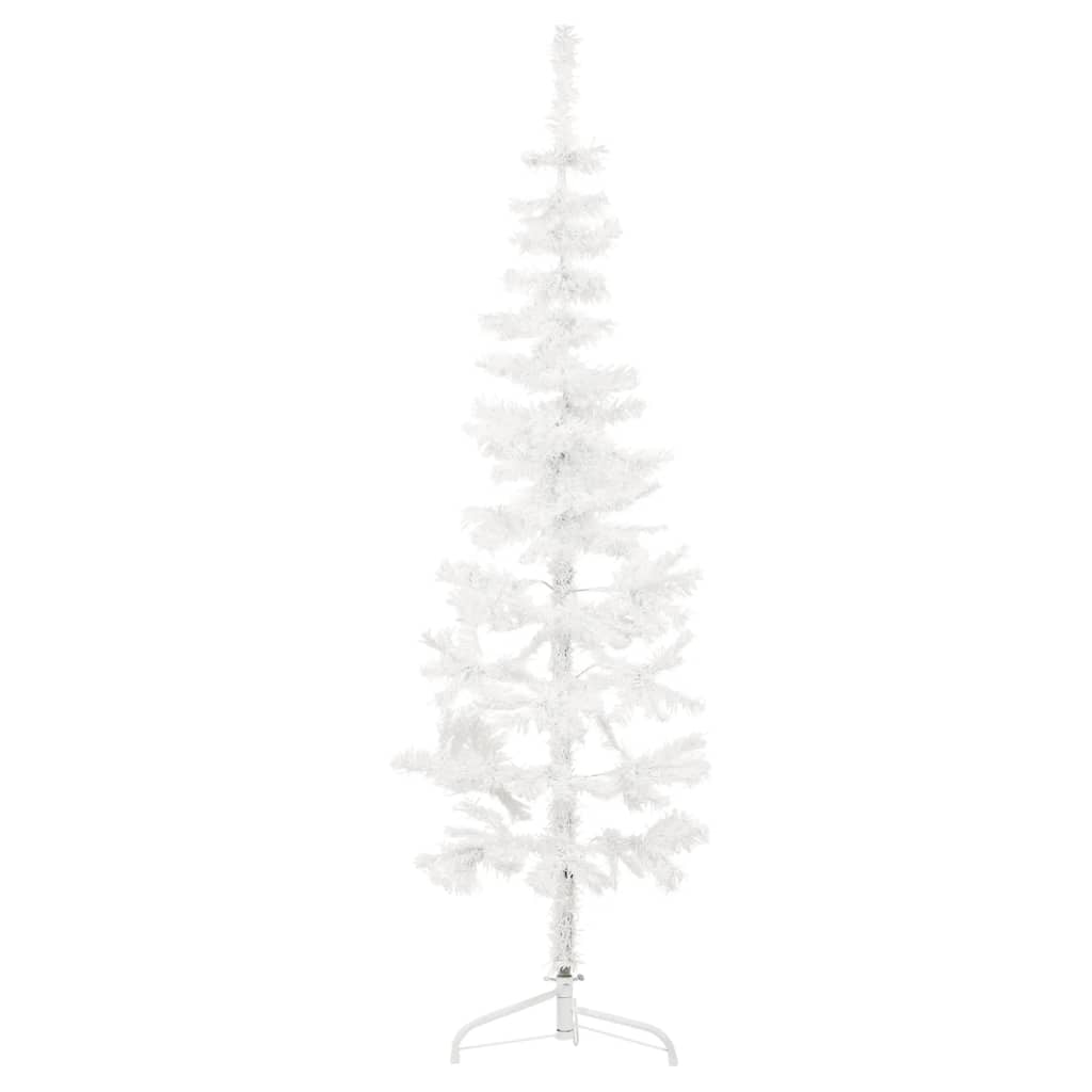 vidaXL Slim Artificial Half Christmas Tree with Stand White 180 cm