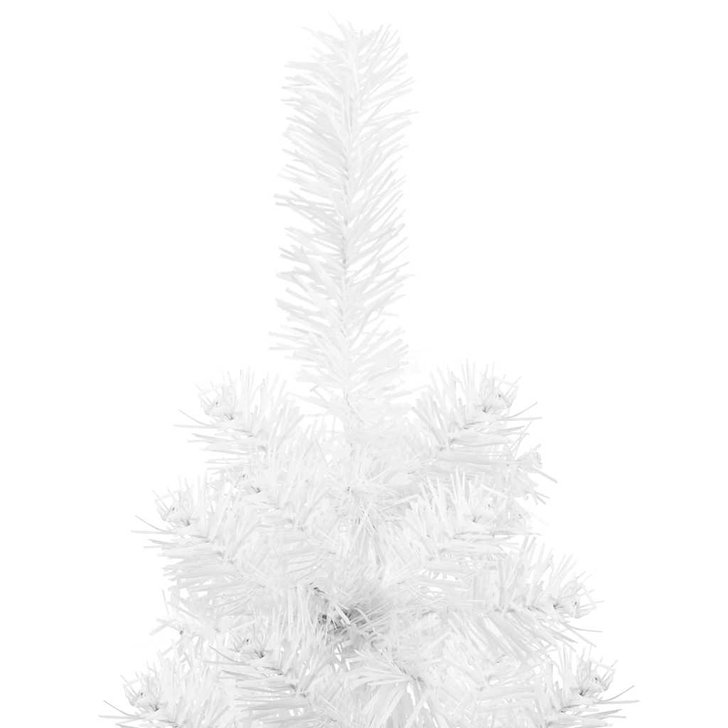 vidaXL Slim Artificial Half Christmas Tree with Stand White 210 cm